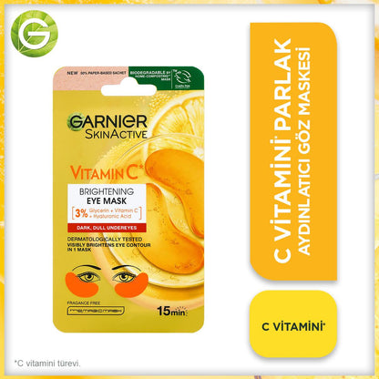 Garnier brightening eye mask with vitamin C and hyaluronic acid