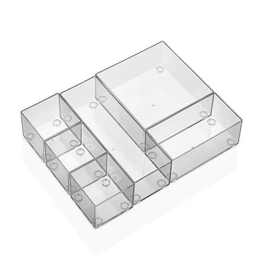 Esda 6 Piece Drawer Organizer Set - Plastic Storage Solution for Efficient Space Management by Beauty Care Bag