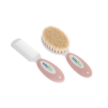 Babyjem Natural Bristle Baby Hair Brush and Comb Set - Gentle Detangling for Infants by Beauty Care Bag