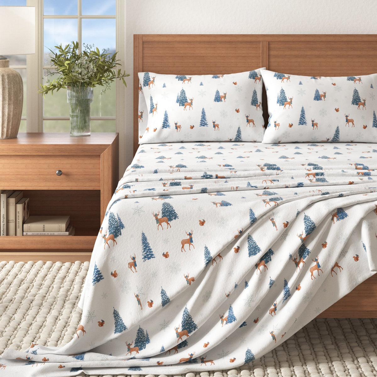 Turkish Cotton Christmas Flannel Sheet Set - Whittaker Collection by Great Bay Home