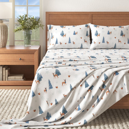 Turkish Cotton Christmas Flannel Sheet Set - Whittaker Collection by Great Bay Home