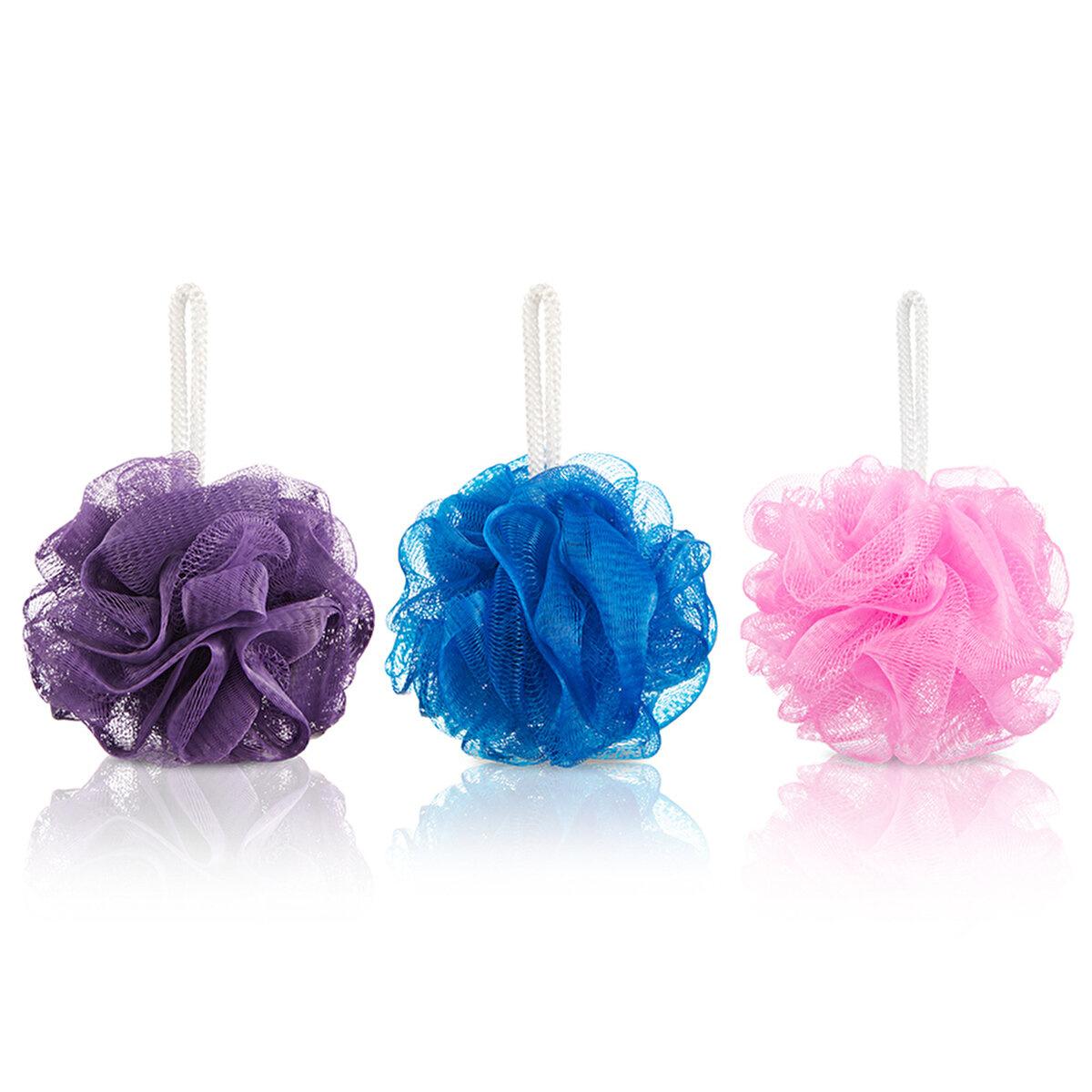 Eklips 3-Piece Bath Sponge/Luffa Set - Hygienic, Gentle Exfoliating Sponges for Effective Skin Cleansing by Beauty Care Bag