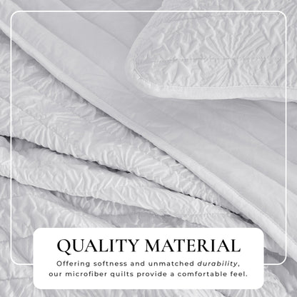 Floral Embossed Quilt Set - Floral Microsculpt Collection by Great Bay Home