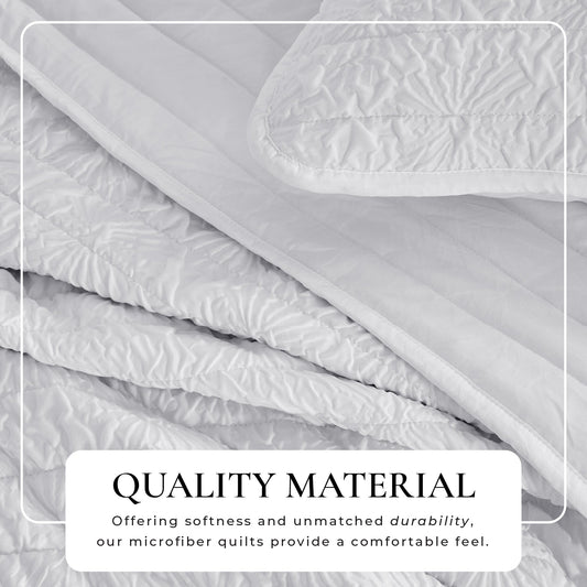 Floral Embossed Quilt Set - Floral Microsculpt Collection by Great Bay Home