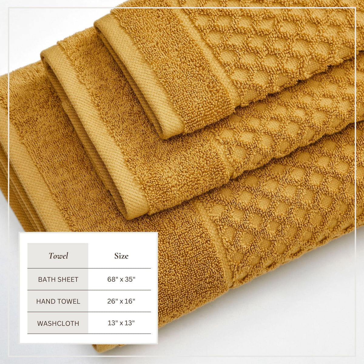 Cotton Diamond Waffle Weave Bath Towel Set - Grayson Collection by Great Bay Home