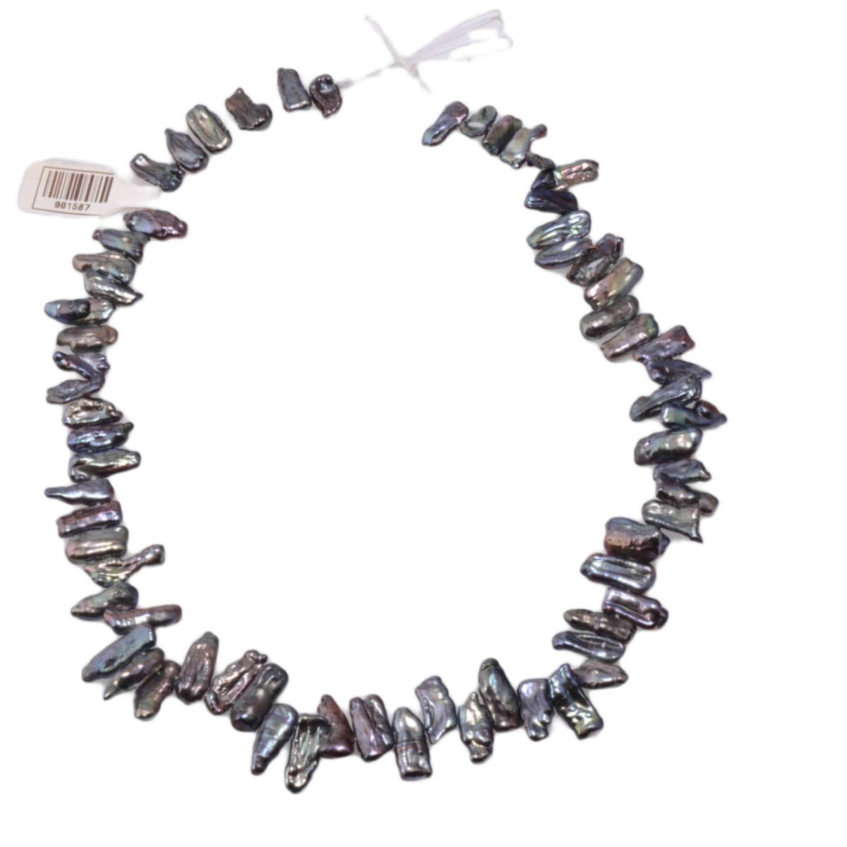 Peacock Freshwater Biwa Pearl Strand 16 inch - Iridescent Stick Pearls by Continental Bead Suppliers