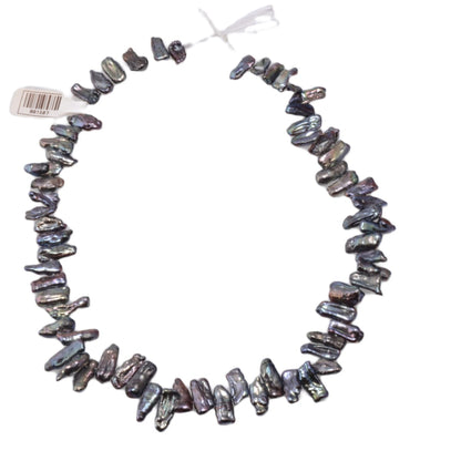 Peacock Freshwater Biwa Pearl Strand 16 inch - Iridescent Stick Pearls by Continental Bead Suppliers