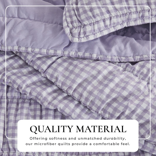 Gingham Printed Quilt Set - Gingham Collection by Great Bay Home