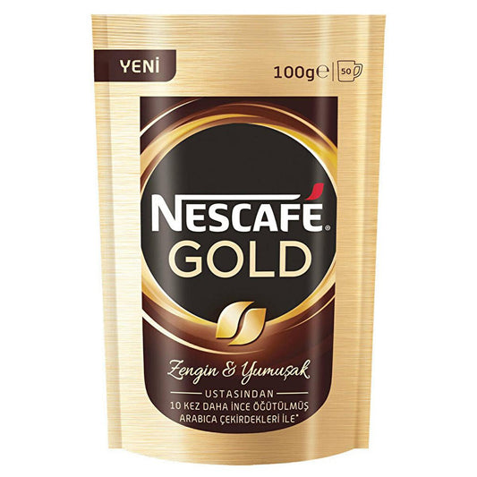 Nescafe Gold Premium Instant Coffee - Smooth Taste, Rich Aroma, Authentic Coffee Flavor - 100g Ekonomik Paket by Beauty Care Bag