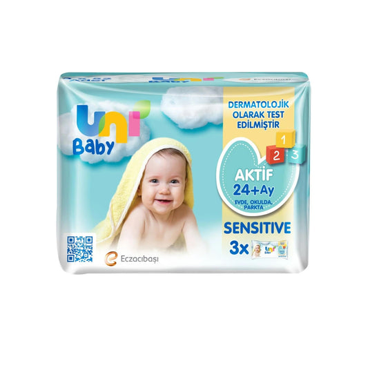 Uni Baby Active Sensitive Wipes for Toddlers 3x52 Pack by Beauty Care Bag