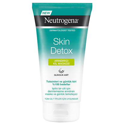 Neutrogena Skin Detox Clay Mask: Deep Pore Cleansing & Exfoliating Glycolic Acid Mask for Radiant Skin - 5.07 fl oz by Beauty Care Bag