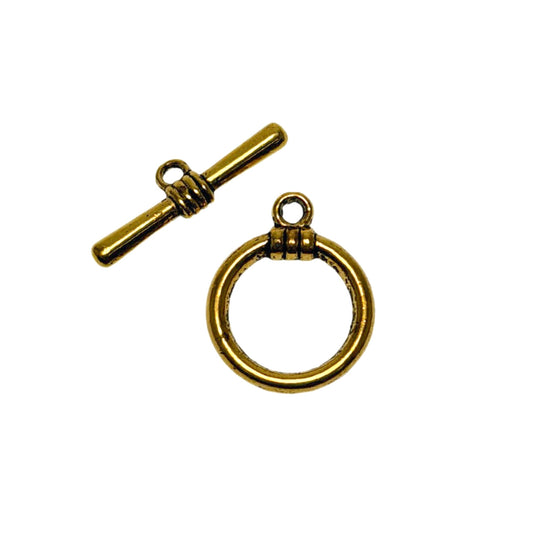 Gold Plated Pewter Toggle Clasp 21mm - Base Metal Jewelry Finding by Continental Bead Suppliers
