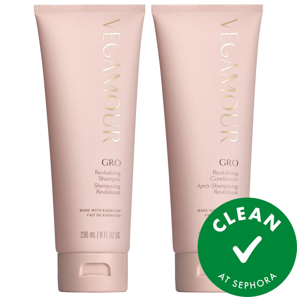 GRO Revitalizing Shampoo and Conditioner Set: Thicker, Fuller Hair - Vegan, Cruelty-Free, Breakage Treatment for Fine & Thinning Hair by Beauty Care Bag
