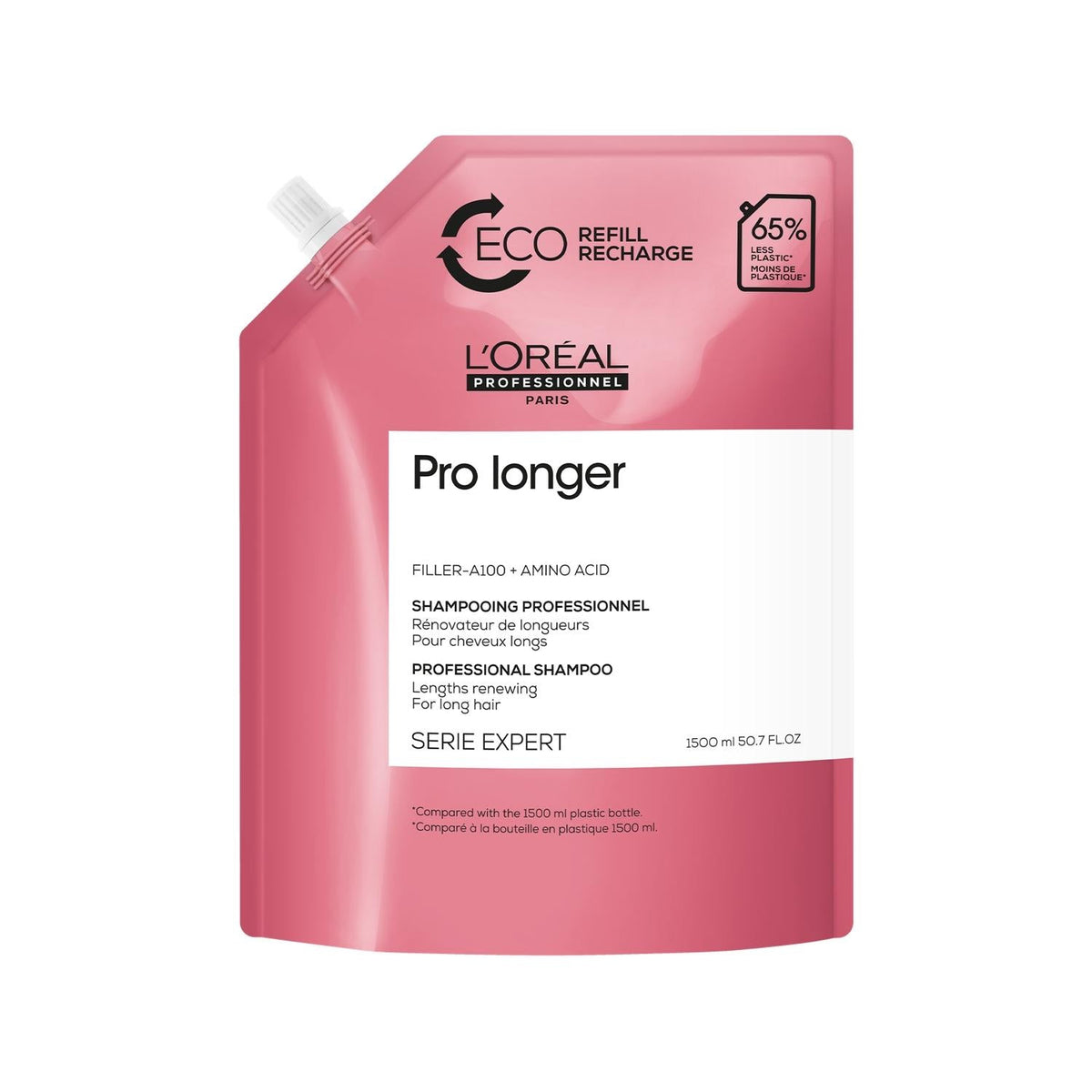 L'Oreal Professionnel Pro Longer Shampoo: Reduce Breakage & Repair Split Ends - Professional Hair Care for Long Hair, 1500ml Refill by Beauty Care Bag