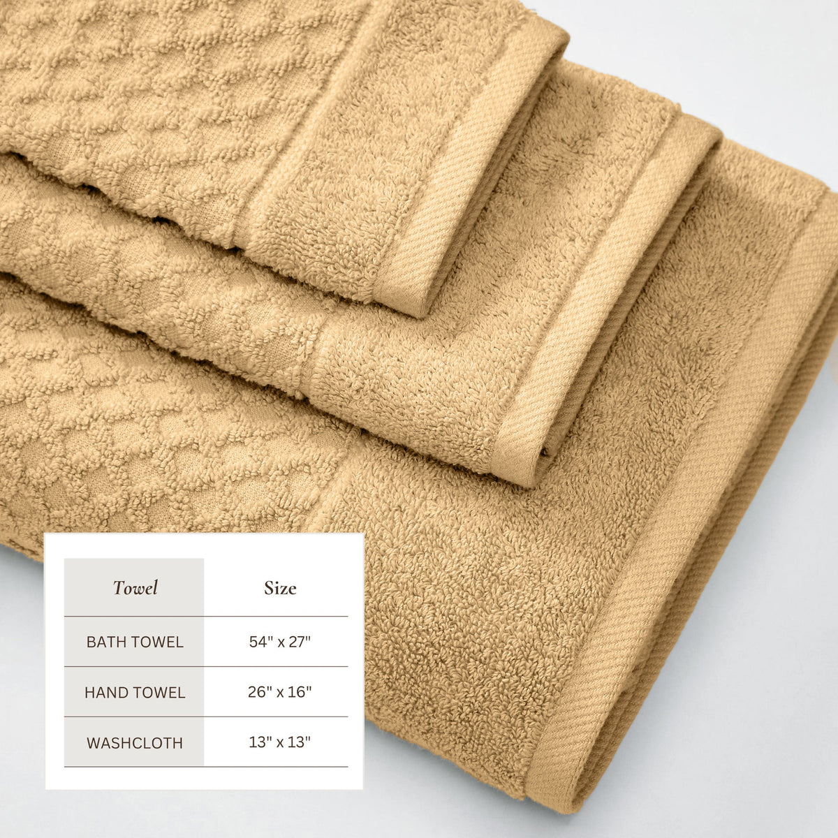 Cotton Diamond Waffle Weave Bath Towel Set - Grayson Collection by Great Bay Home