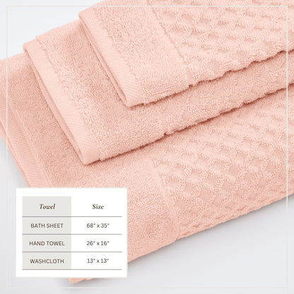 Cotton Diamond Waffle Weave Bath Towel Set - Grayson Collection by Great Bay Home