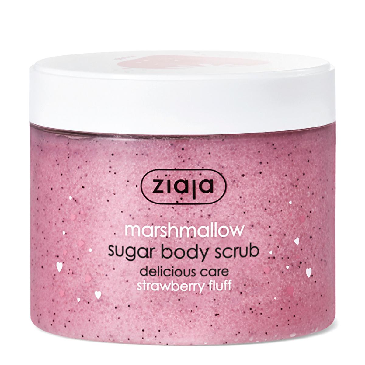 Ziaja Marshmallow Sugar Body Scrub - Exfoliating & Moisturizing Strawberry Scented Body Peeling - Natural Skin Smoothing for Spa-Like Softness by Beauty Care Bag