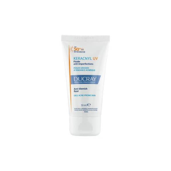 Ducray Keracnyl UV SPF50+ Anti-Blemish Sunscreen Fluid for Acne-Prone Skin - Matte Finish, Non-Comedogenic by Beauty Care Bag