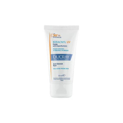 Ducray Keracnyl UV SPF50+ Anti-Blemish Sunscreen Fluid for Acne-Prone Skin - Matte Finish, Non-Comedogenic by Beauty Care Bag