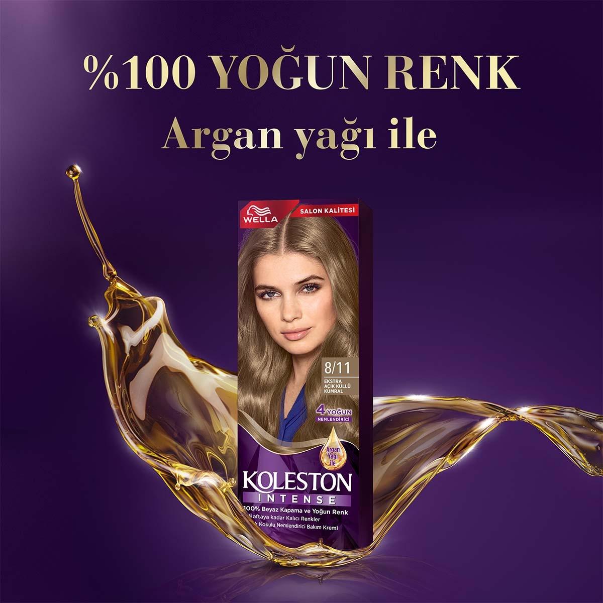 Wella Koleston Intense 8/11 Hair Dye: Extra Light Ash Blonde, 100% Gray Coverage, Long Lasting Color with Argan Oil by Beauty Care Bag