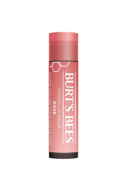 Burts Bees Rose Tinted Lip Balm - Moisturizing Natural Lip Care for Dry, Cracked Lips - Red Lip Tint & Daily Hydration by Beauty Care Bag