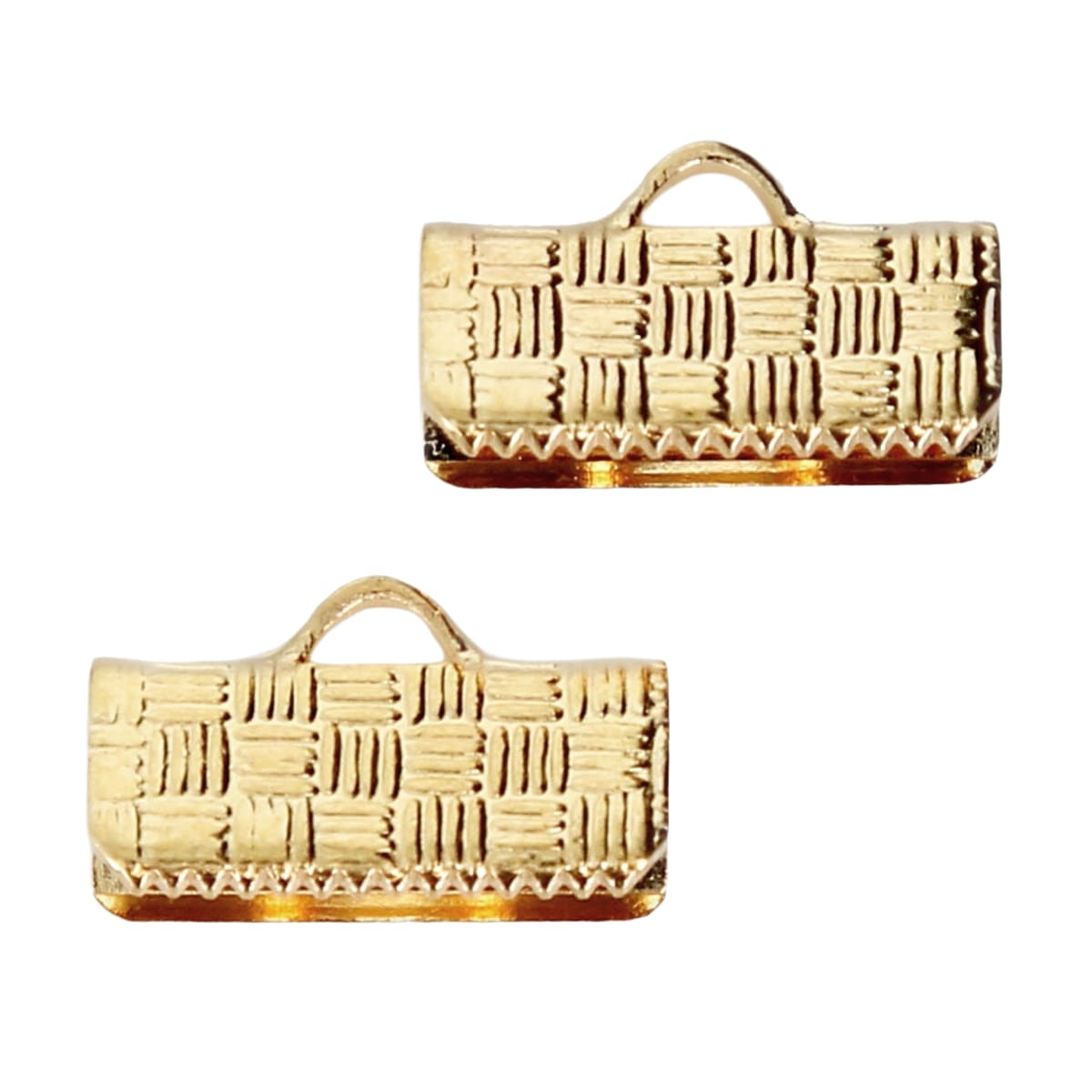 Silver & Gold Plated Ribbon Crimp End Clamps 13mm - Base Metal Jewelry Findings by Continental Bead Suppliers