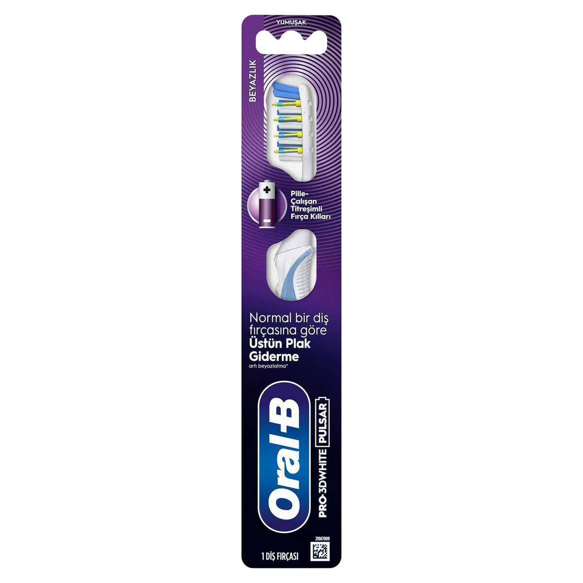 Oral-B Pro 3D White Pulsar Battery Toothbrush Medium 1 Count by Beauty Care Bag