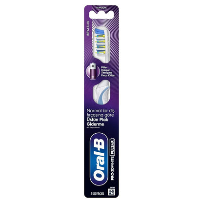 Oral-B Pro 3D White Pulsar Battery Toothbrush Medium 1 Count by Beauty Care Bag