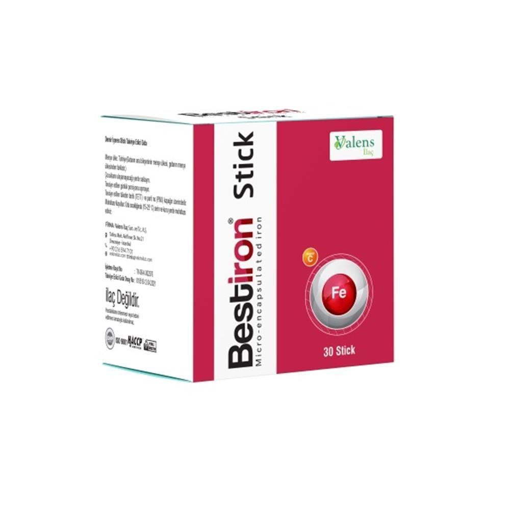 Bestiron Iron Supplement, 30 Stick - Raspberry Flavored, Boosts Energy & Immune Function by Beauty Care Bag