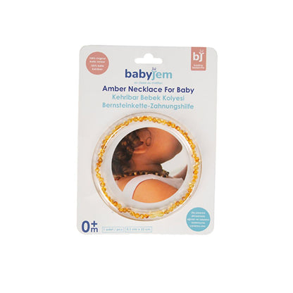 Babyjem Baby Amber Necklace for Teething Relief - Natural Amber Jewelry for Babies, Teething Accessories by Beauty Care Bag