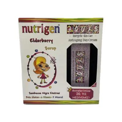 Nutrigen elderberry syrup supplement with anti-aging day cream set