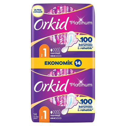 Orkid Platinum Normal Size 1 Sanitary Pads 14 Count by Beauty Care Bag