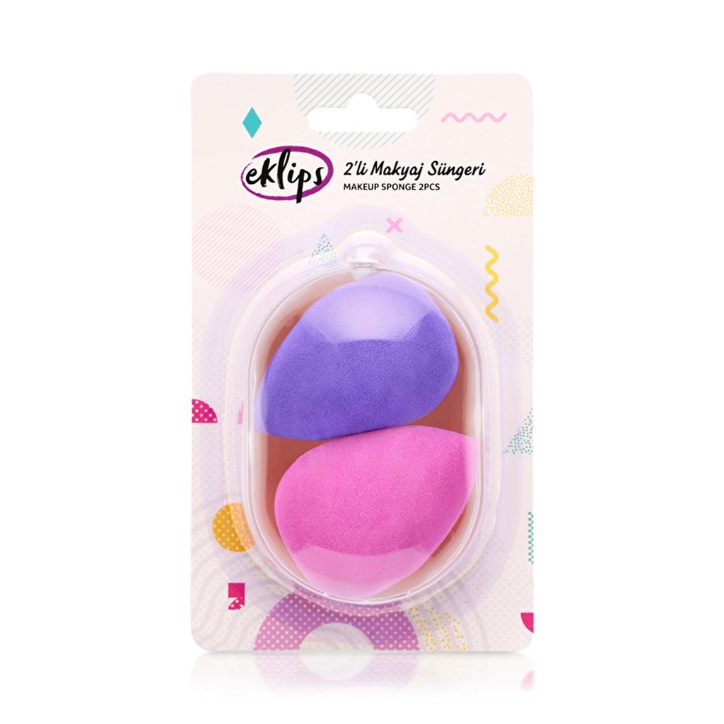 Eklips 2-Piece Makeup Sponge Set for Flawless Blending by Beauty Care Bag