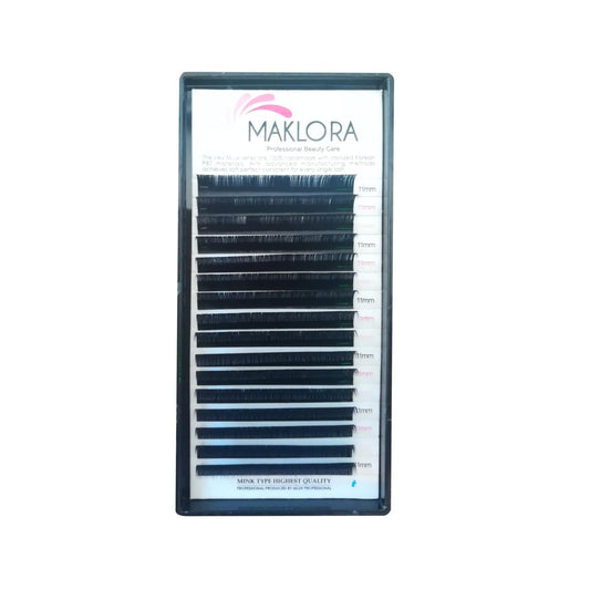 Maklora Silk Eyelash Extensions C Curl 0.10 Thickness 11mm Length - Luxurious Lash Enhancements by Beauty Care Bag