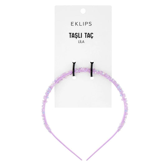 Eklips Lilac Rhinestone Headband for Hair Styling by Beauty Care Bag