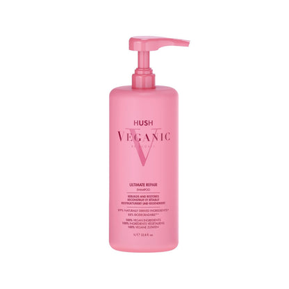 Hush Veganic Ultimate Repair Shampoo for Damaged Hair 1000 ml by Beauty Care Bag