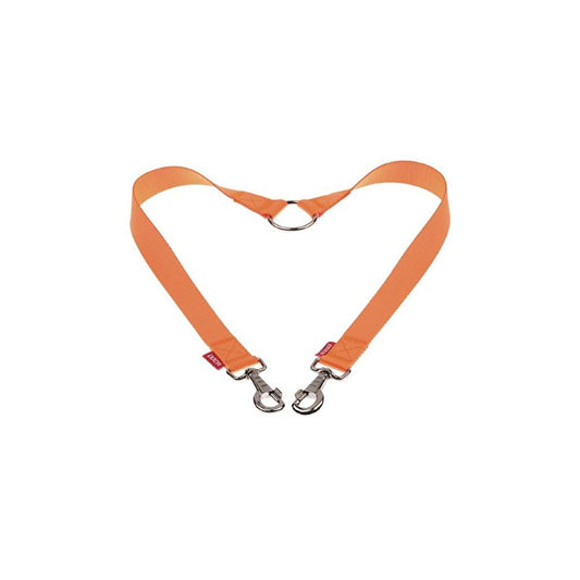 Doca Dokuma - Orange Fabric Double Walking Strap for Pets - Adjustable, Durable & Comfortable by Beauty Care Bag