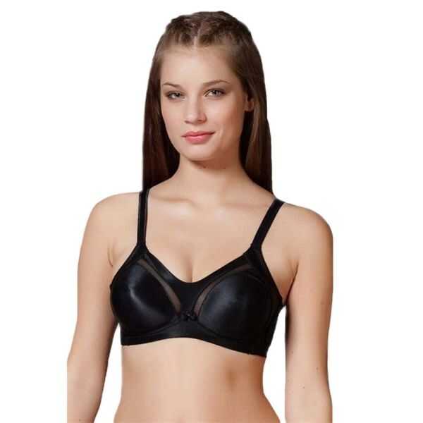 Yeni Inci 1640 Classic Everyday Bra for Natural Support Black by Beauty Care Bag