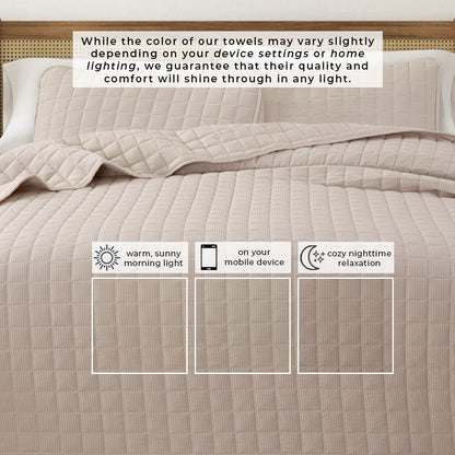 Box-Stitched Seersucker Quilt Set - Seersucker Collection by Great Bay Home
