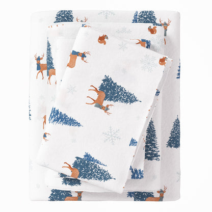 Turkish Cotton Christmas Flannel Sheet Set - Whittaker Collection by Great Bay Home