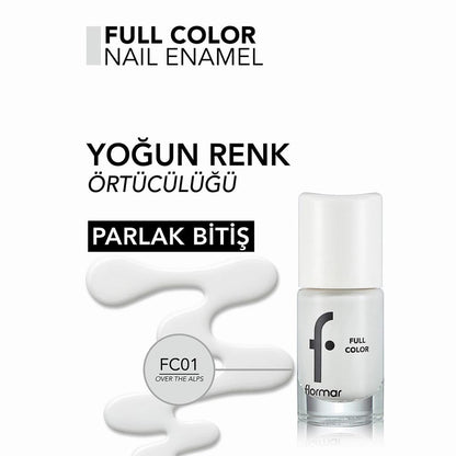 Flormar Full Color High-Pigment Nail Polish FC01 Over The Alps by Beauty Care Bag