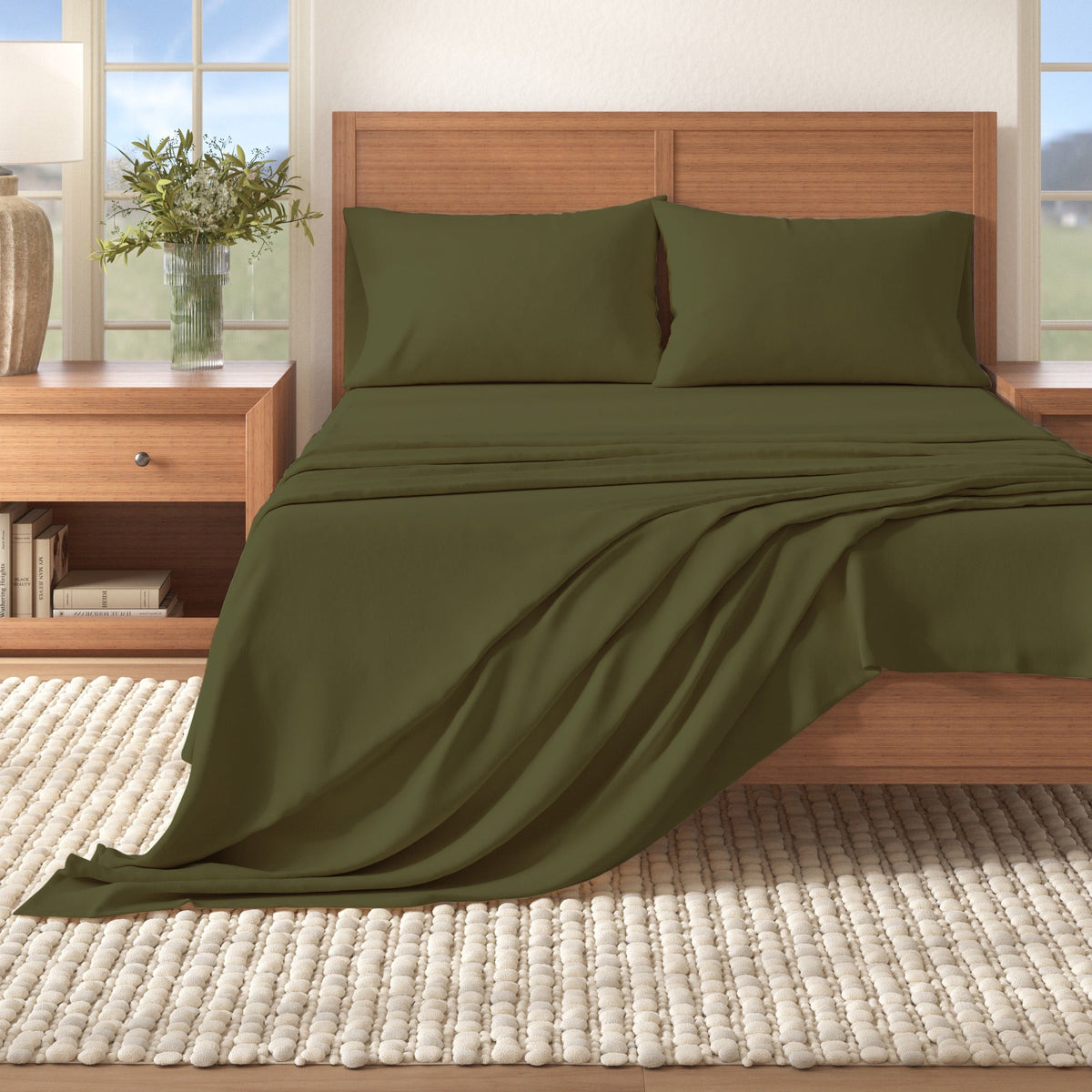Cotton Solid Flannel Sheet - Nordic Collection by Great Bay Home