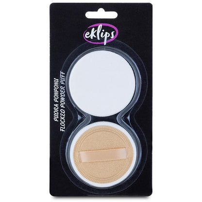 Eklips Powder Puff Set for Flawless Makeup Application 2 Count by Beauty Care Bag