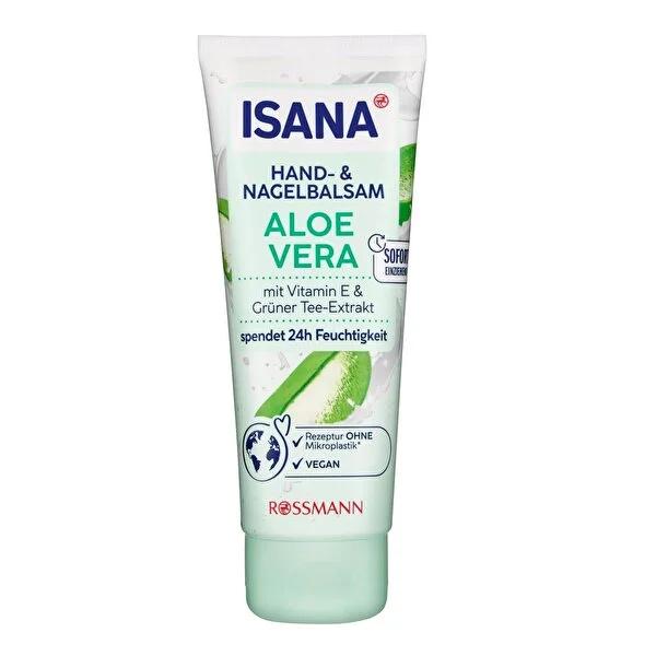 Isana Hand and Nail Cream with Aloe Vera - Moisturizing, Microplastic-Free, Dermatologically Tested - 3.38 fl oz by Beauty Care Bag
