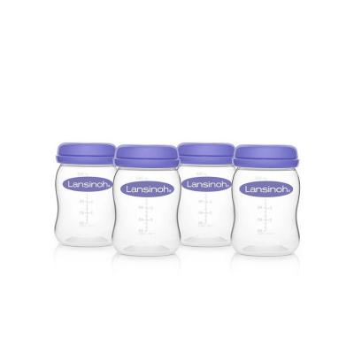 Lansinoh Breast Milk Storage Bottles Set of 4 - BPA Free, Dishwasher Safe, Compatible with Lansinoh Breast Pumps by Beauty Care Bag