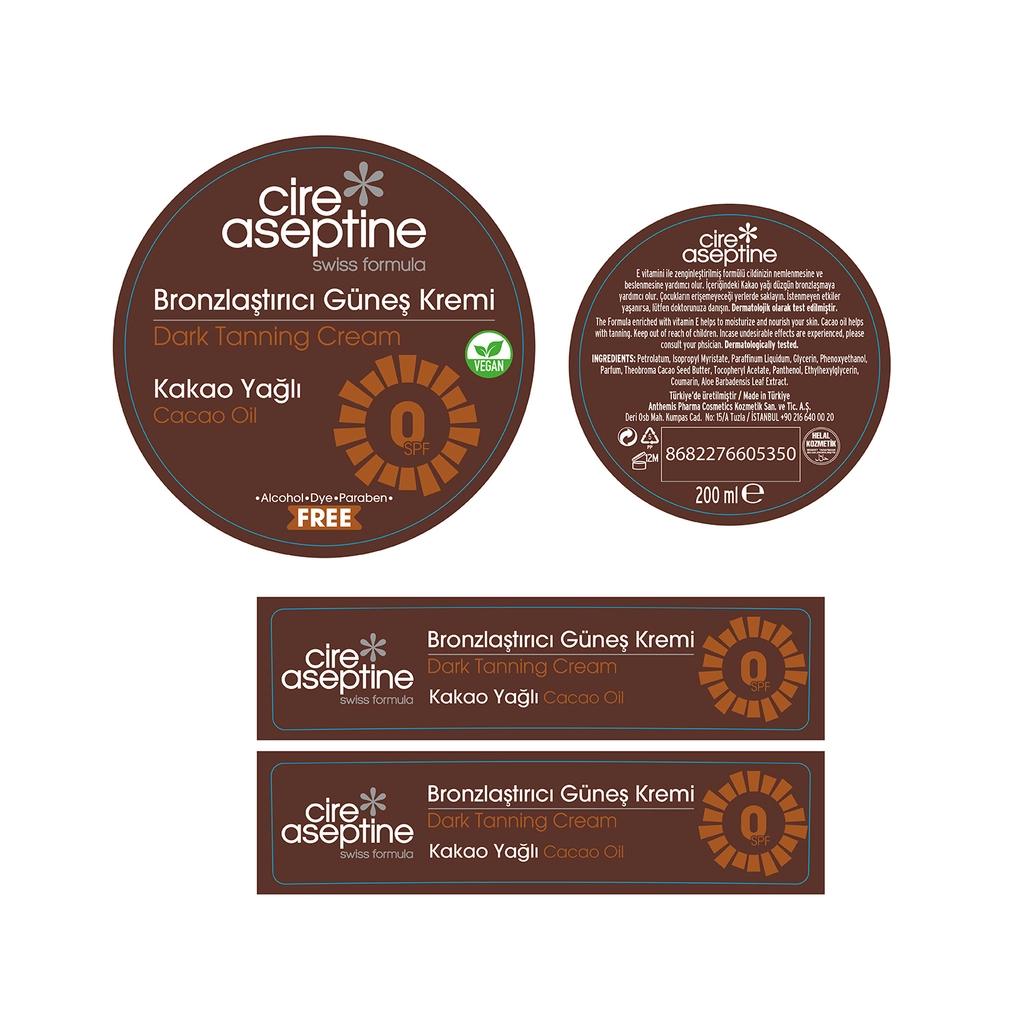 Cire Aseptine Cocoa Bronzing Cream for Deep Golden Tan 200 ml by Beauty Care Bag