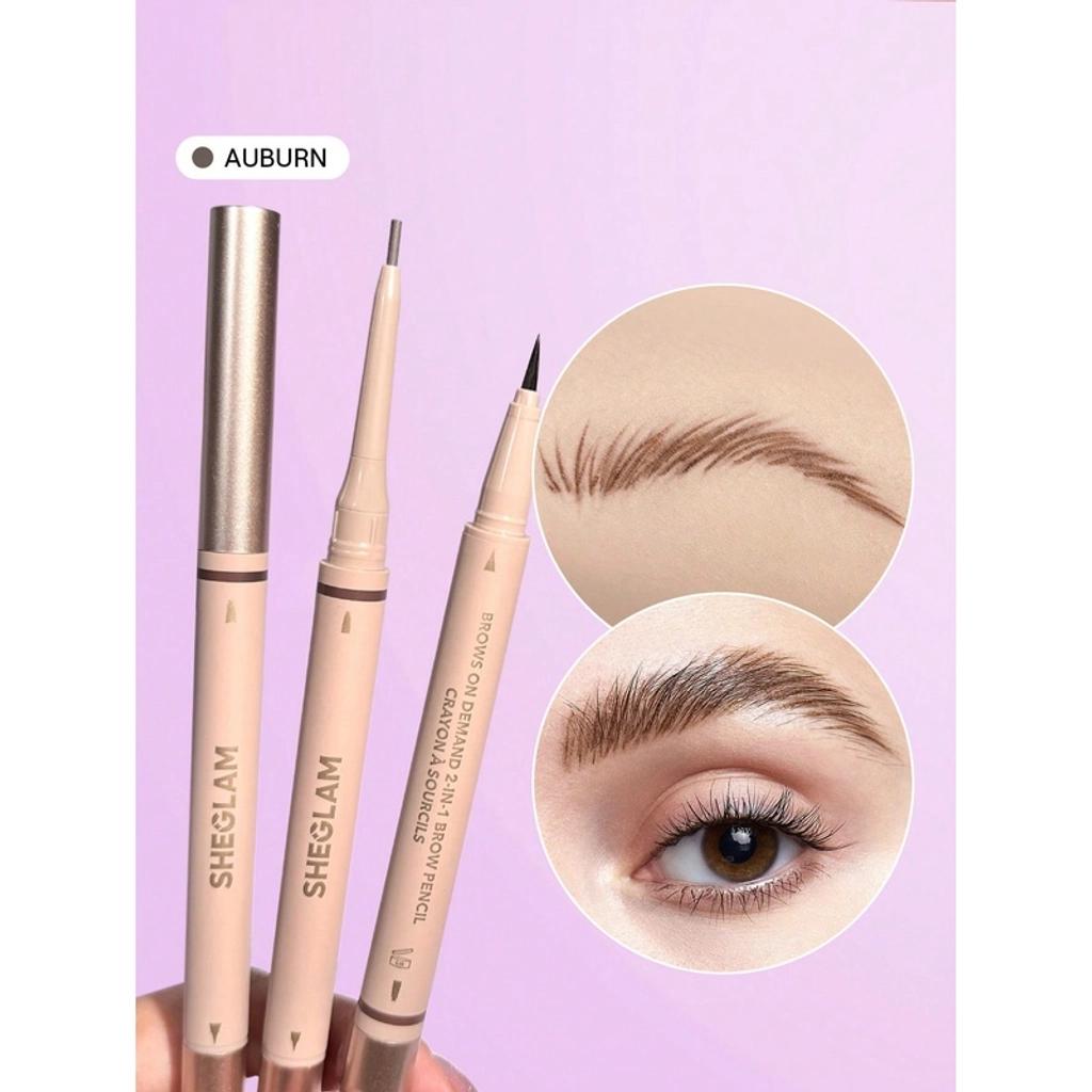 Sheglam On Demand 2-in-1 Brow Pencil for Defined Brows 06 Auburn by Beauty Care Bag