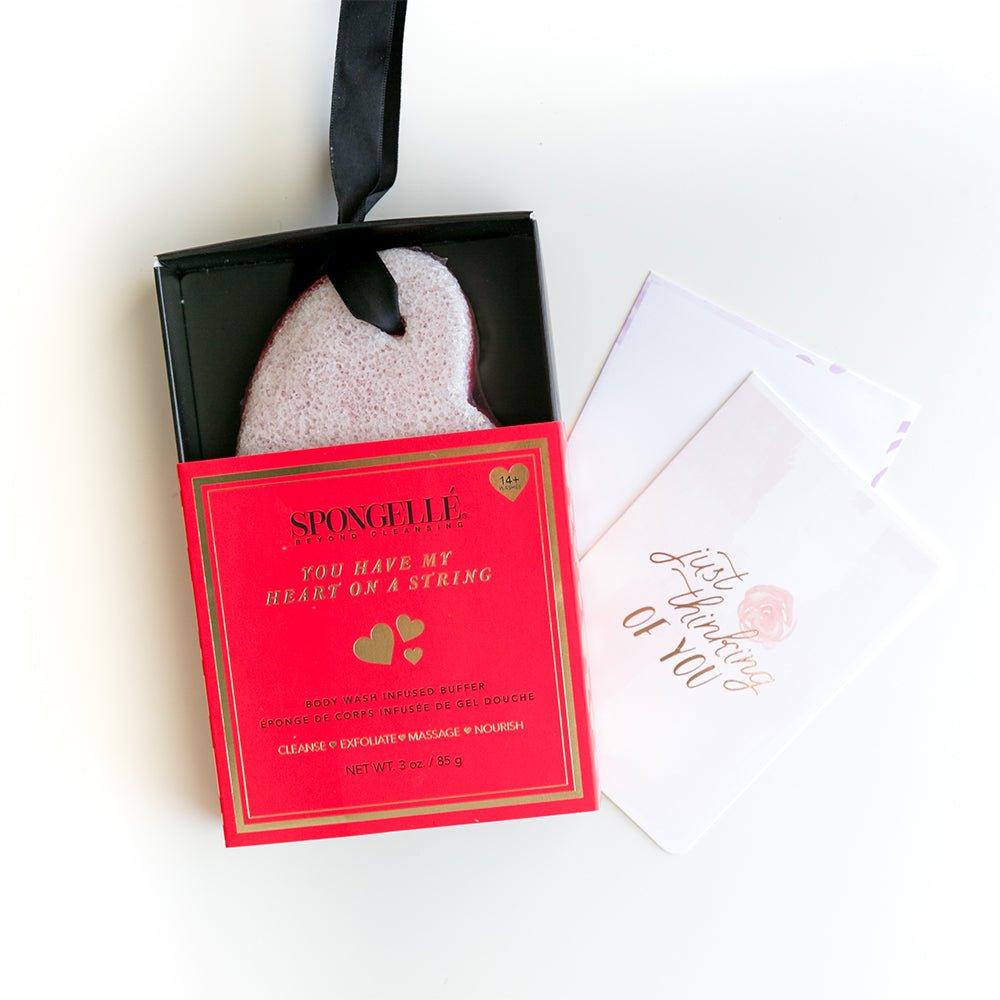 You Have My Heart on a String: Boxed Heart Shaped SpongeBody Wash Infused BufferTorqelo.com