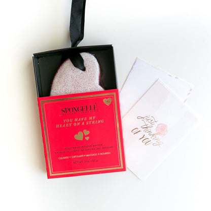 You Have My Heart on a String: Boxed Heart Shaped SpongeBody Wash Infused BufferTorqelo.com
