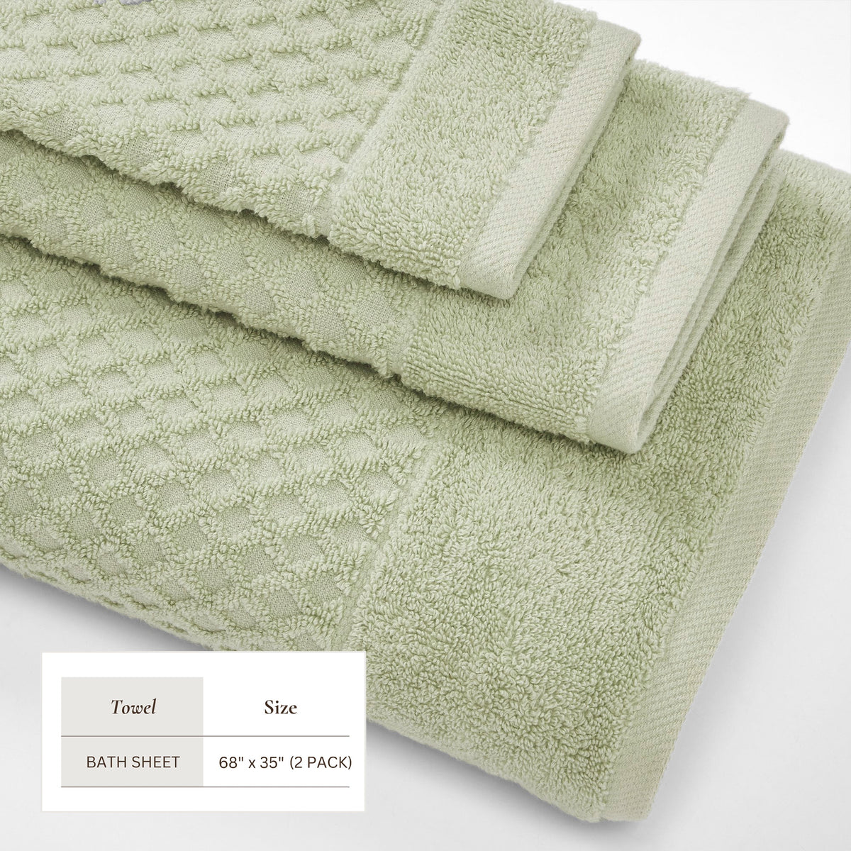 Cotton Diamond Waffle Weave Bath Towel Set - Grayson Collection by Great Bay Home